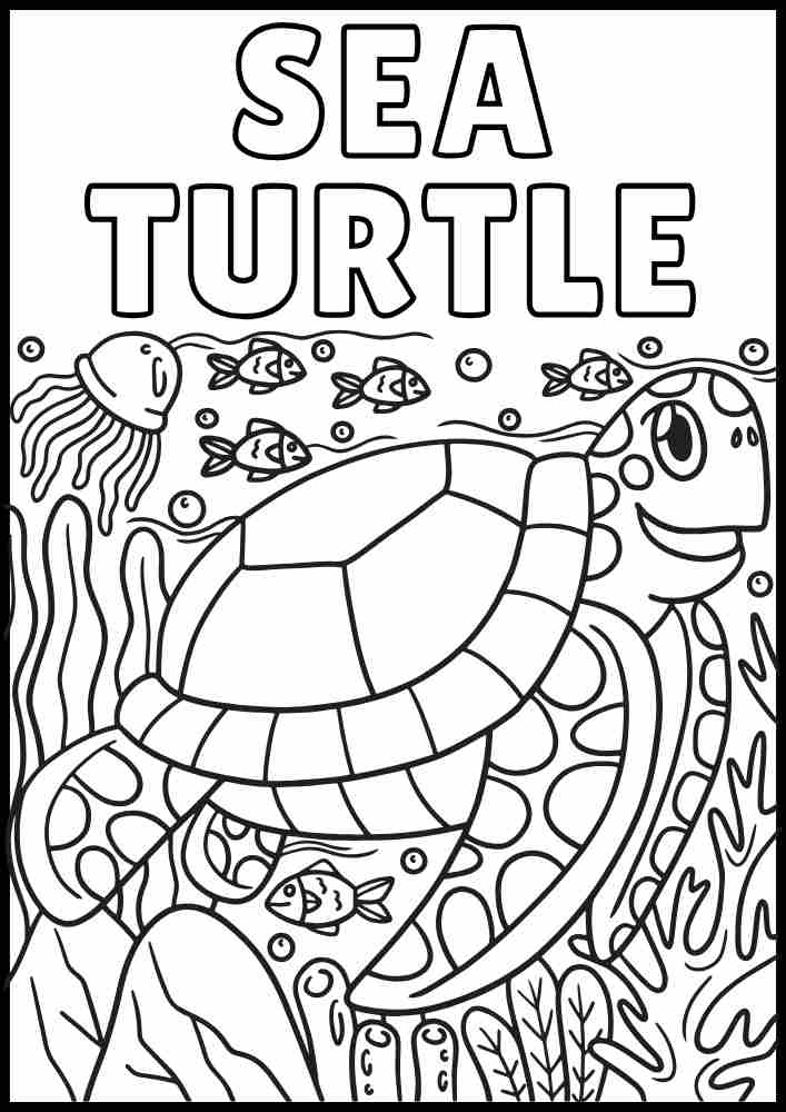 Sea Turtle Interactive Coloring. Color Online, Download and Print.